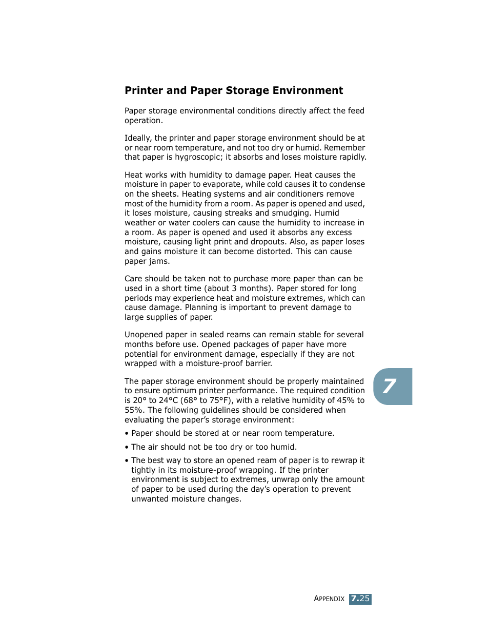 Printer and paper storage environment | Samsung ML-1710 User Manual | Page 142 / 146