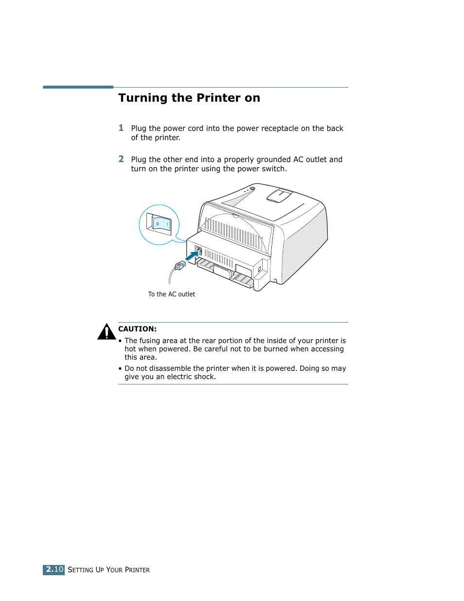 Turning the printer on | Samsung ML-1710 User Manual | Page 29 / 146