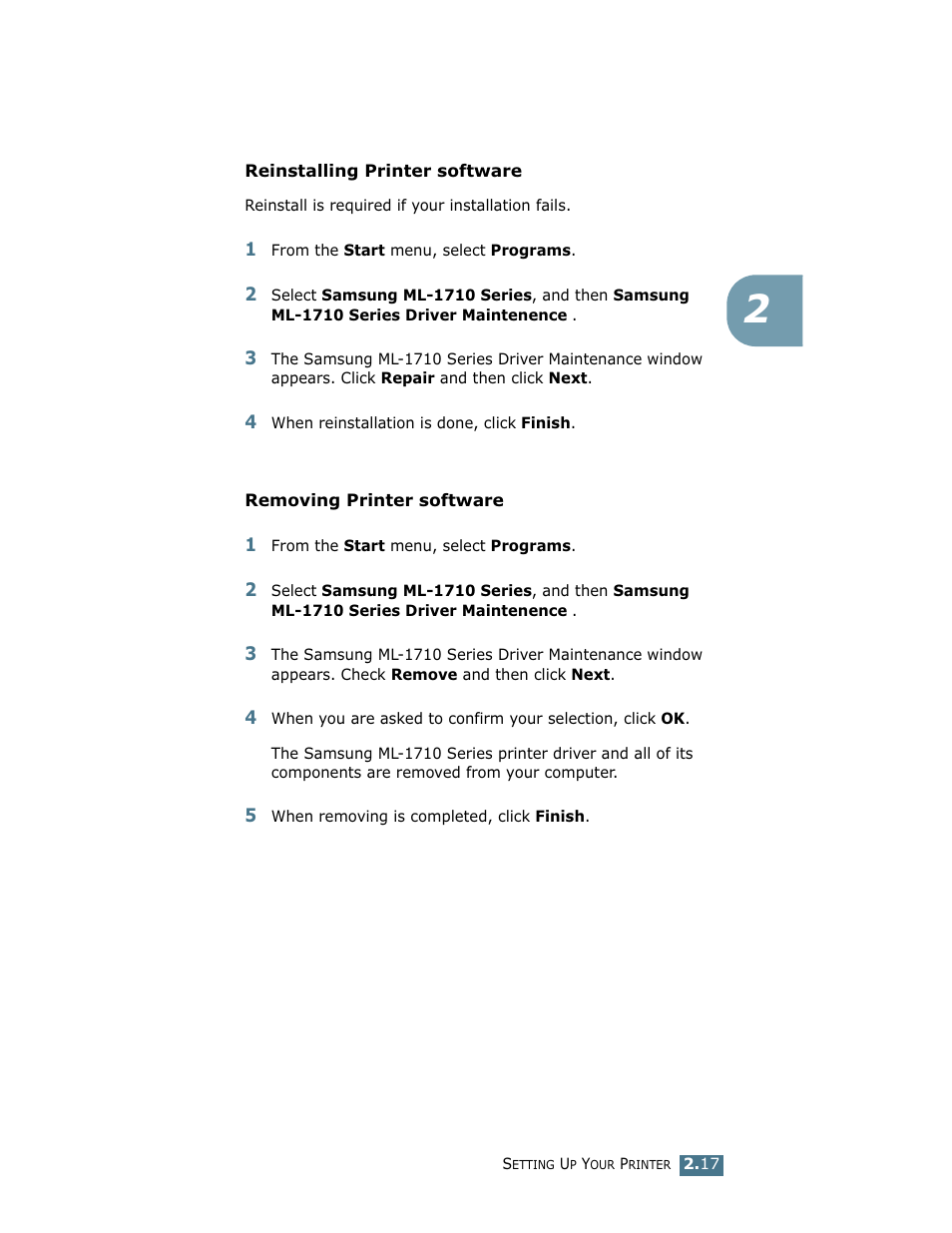 Samsung ML-1710 User Manual | Page 36 / 146