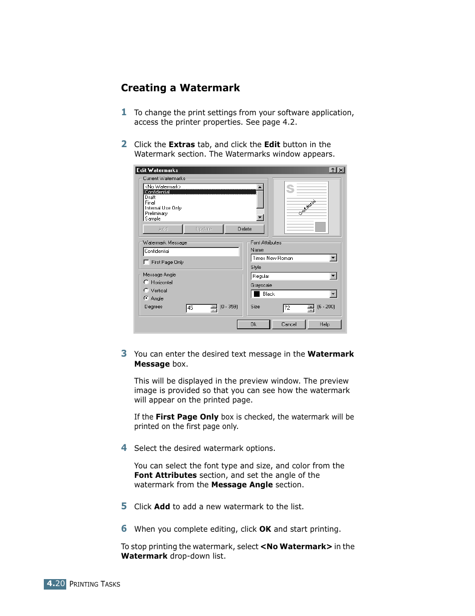 Creating a watermark | Samsung ML-1710 User Manual | Page 75 / 146
