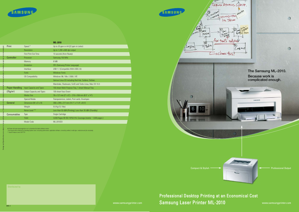 Samsung ML-2010 User Manual | 2 pages