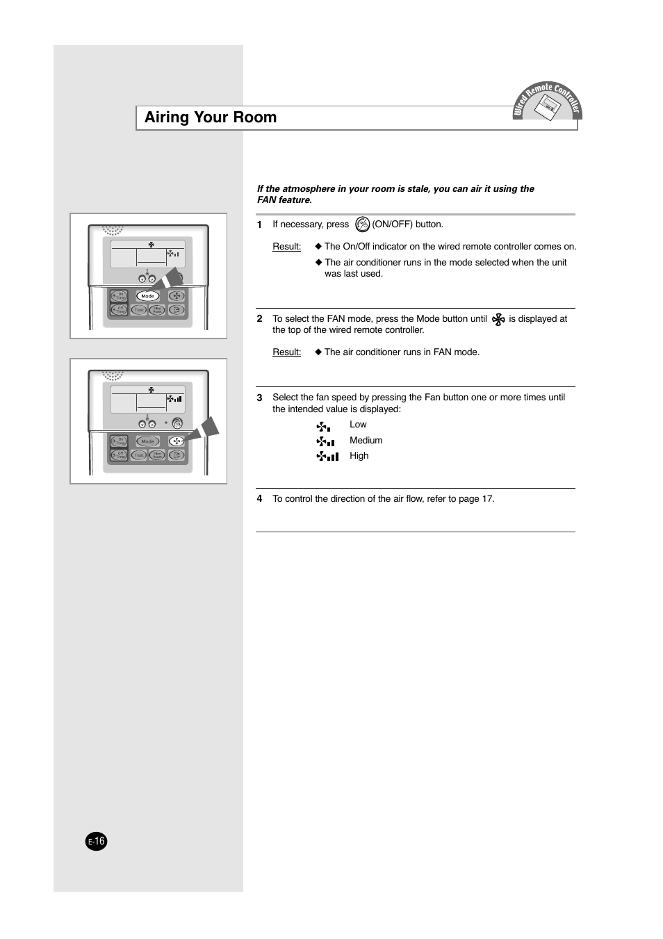 Airing your room | Samsung ACC2400C User Manual | Page 16 / 70