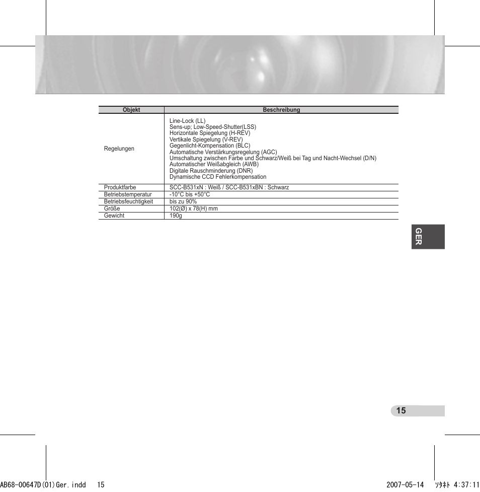 Samsung SCC-B531x(B) User Manual | Page 35 / 118