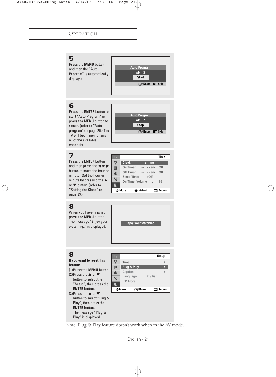 Samsung CL29M16MQD User Manual | Page 21 / 56