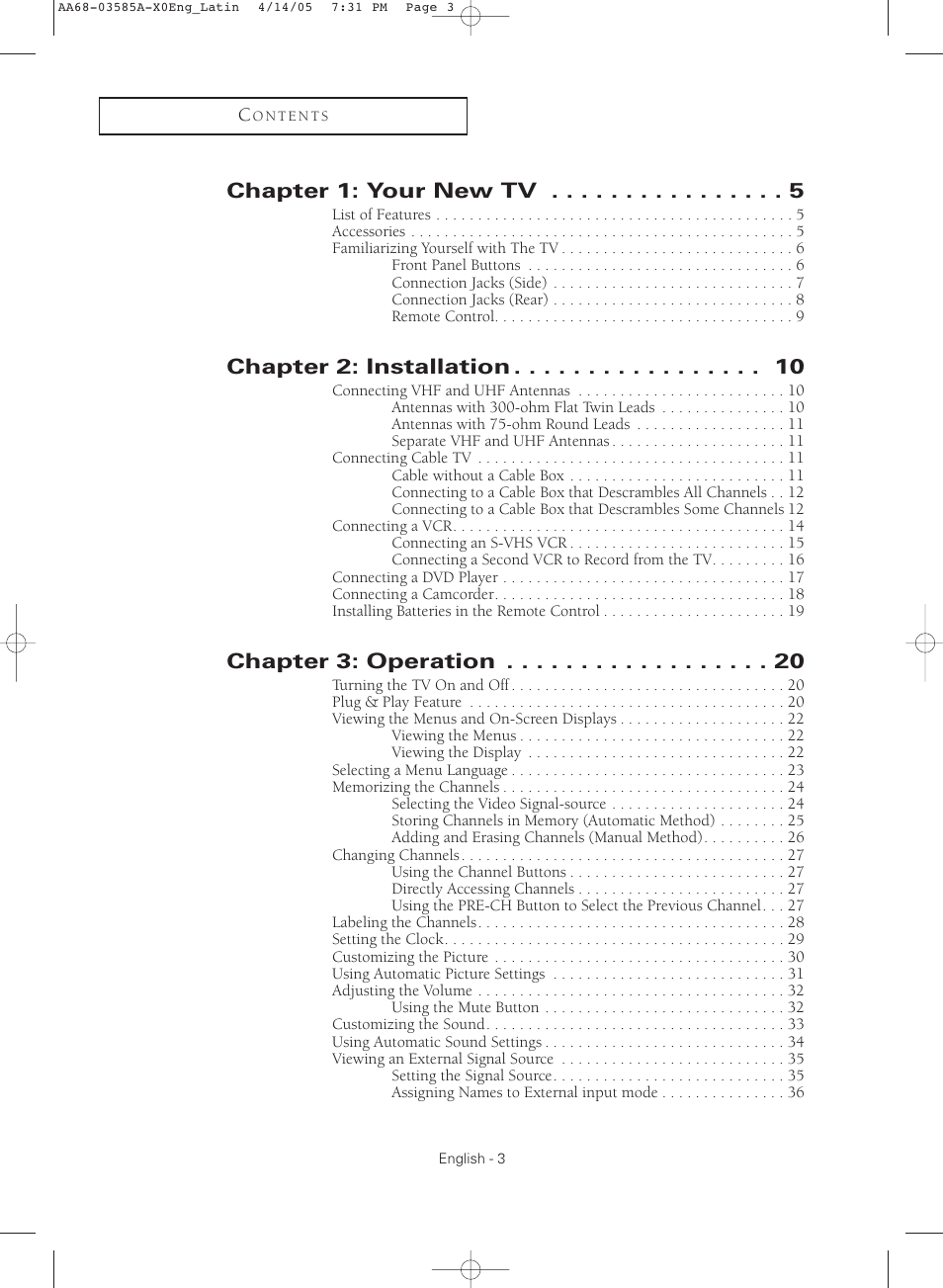 Samsung CL29M16MQD User Manual | Page 3 / 56