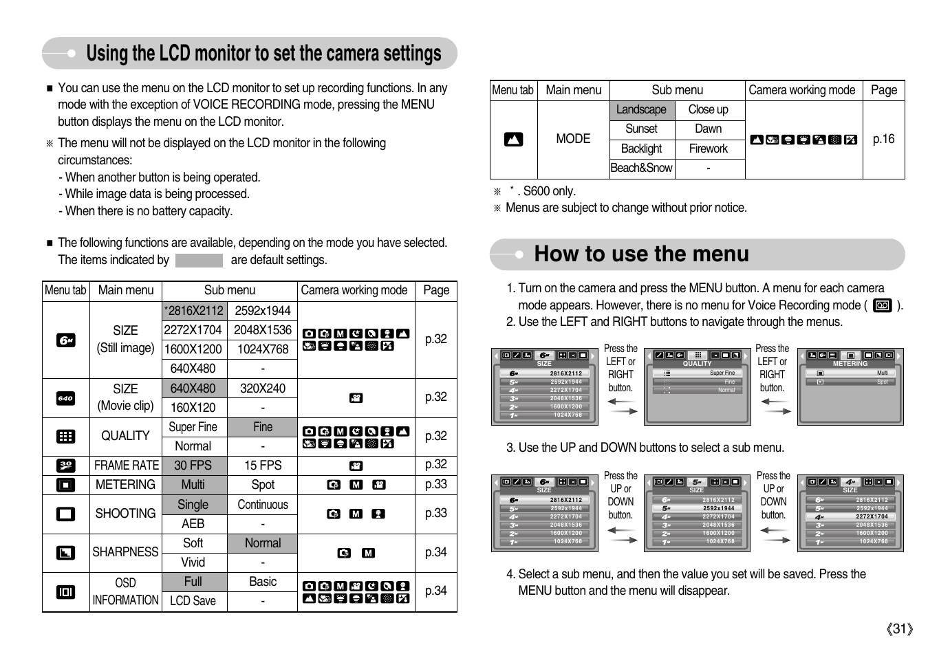Samsung Digimax S600 User Manual | Page 32 / 78