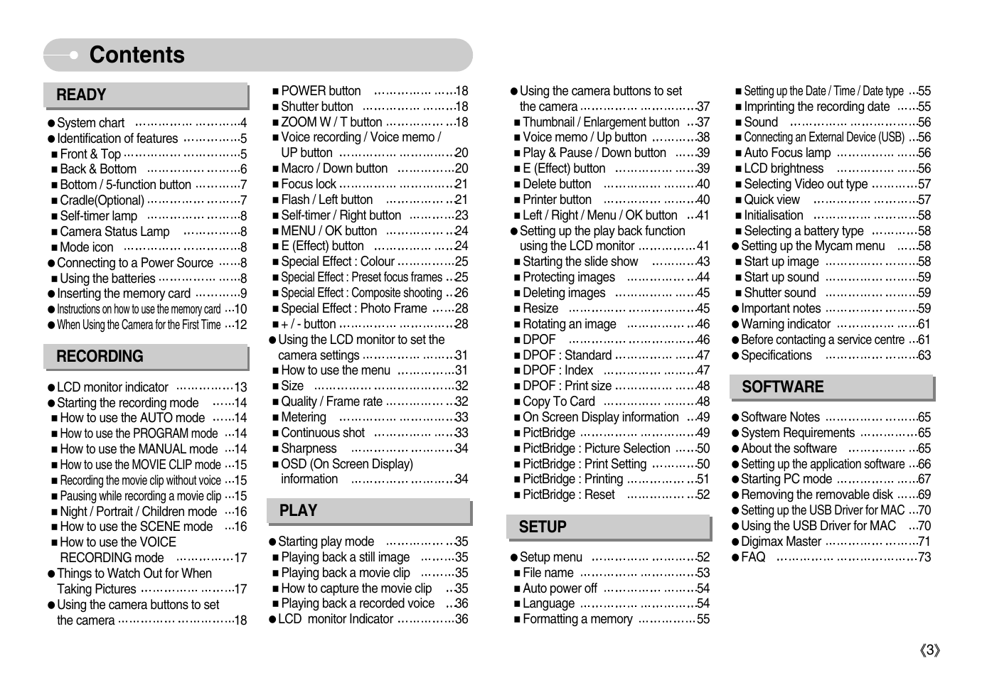 Samsung Digimax S600 User Manual | Page 4 / 78