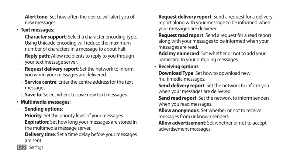 Samsung WAVE II GT-S8530 User Manual | Page 122 / 150