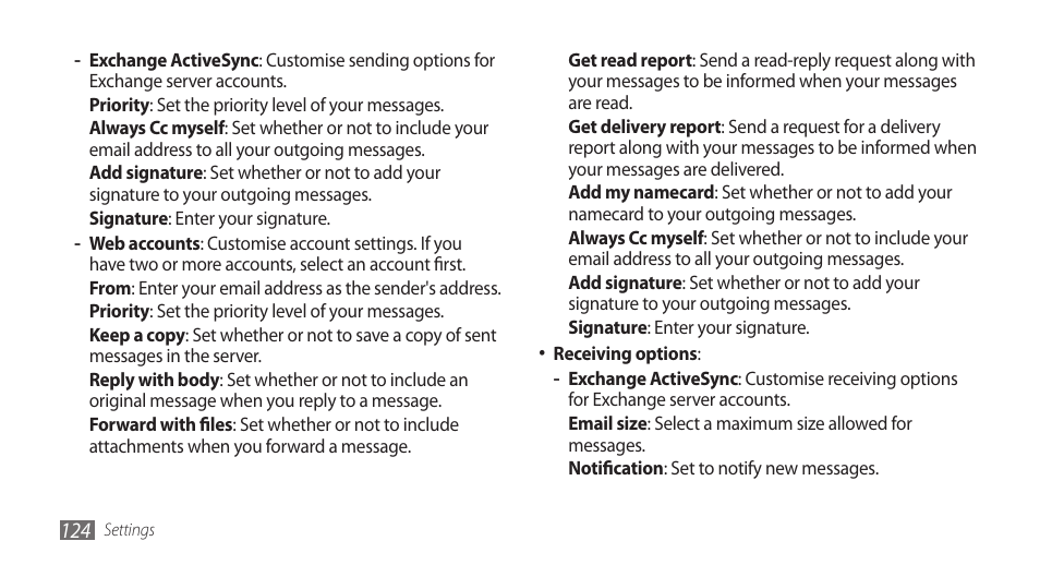 Samsung WAVE II GT-S8530 User Manual | Page 124 / 150