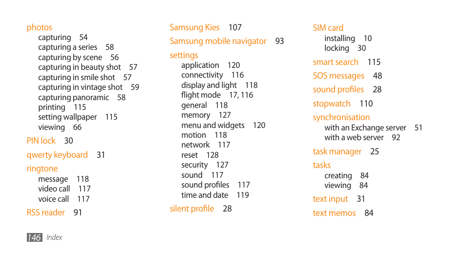 Samsung WAVE II GT-S8530 User Manual | Page 146 / 150