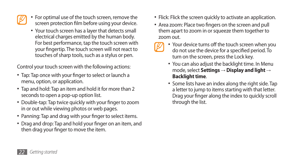 Samsung WAVE II GT-S8530 User Manual | Page 22 / 150
