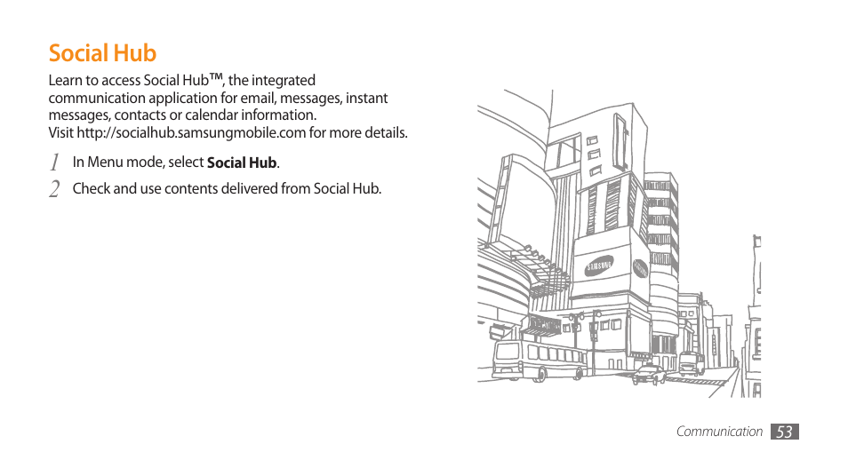 Social hub | Samsung WAVE II GT-S8530 User Manual | Page 53 / 150
