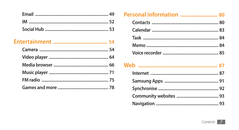 Samsung WAVE II GT-S8530 User Manual | Page 7 / 150