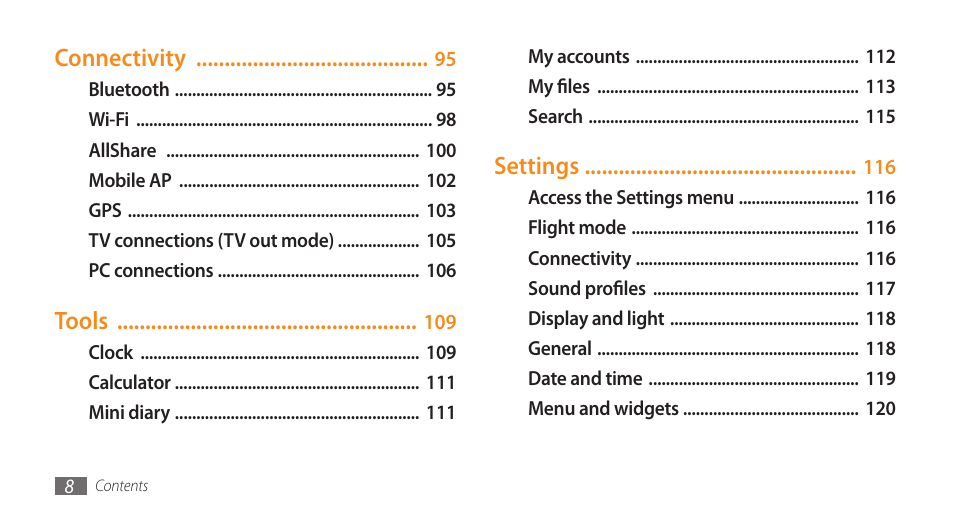 Samsung WAVE II GT-S8530 User Manual | Page 8 / 150