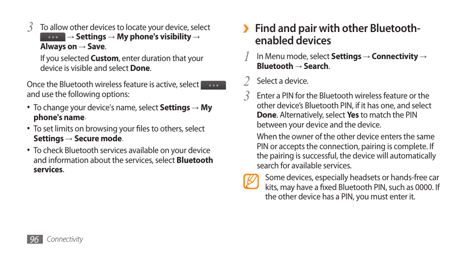 Samsung WAVE II GT-S8530 User Manual | Page 96 / 150