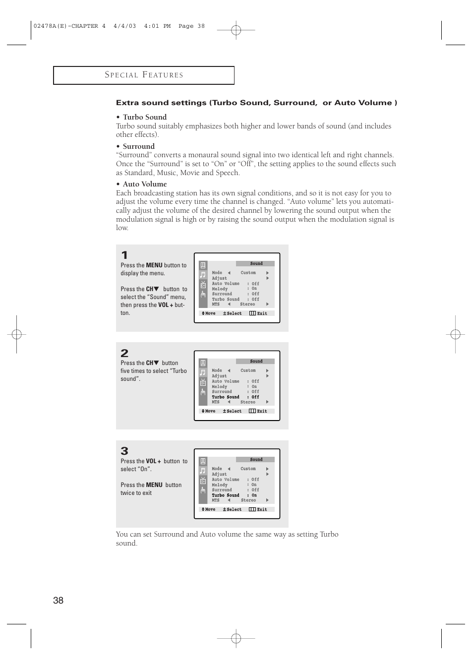 38 s | Samsung CT-21K5W User Manual | Page 38 / 46