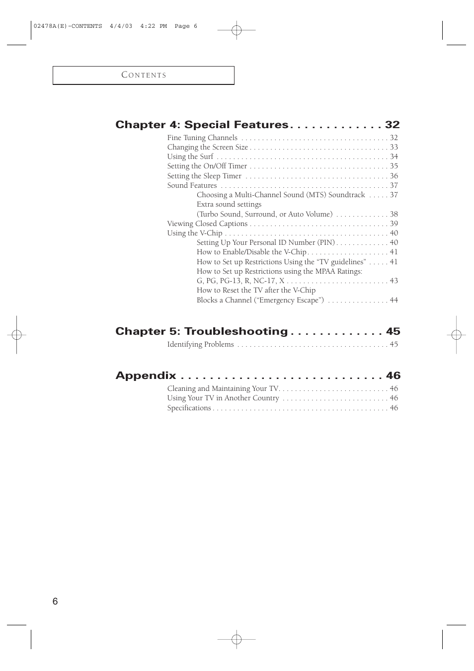 Samsung CT-21K5W User Manual | Page 6 / 46