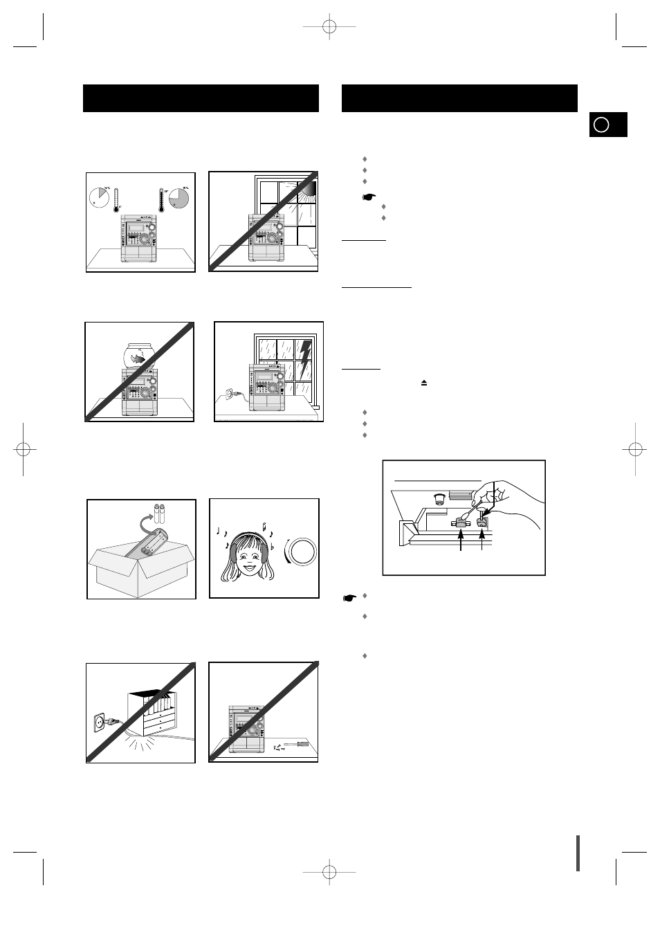 Safety precautions, Cleaning your mini-compact system, Cleaning your mini-compact system 1 1 2 2 | Samsung MAX-VS940 User Manual | Page 25 / 28