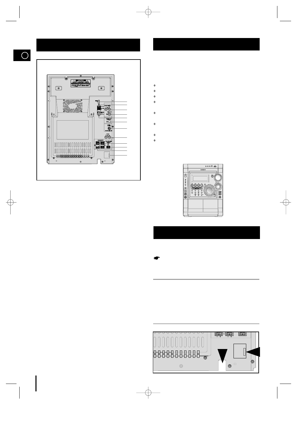 Rear panel view, Where to install your mini-compact system, Connecting your system to the power supply | Samsung MAX-VS940 User Manual | Page 6 / 28