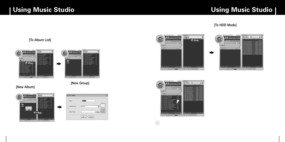 Using music studio, Icreating an album | Samsung YP-MT6 User Manual | Page 13 / 32