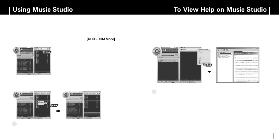 To view help on music studio, Iconverting music file formats | Samsung YP-MT6 User Manual | Page 14 / 32