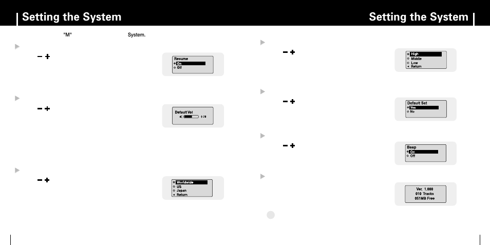Setting the system | Samsung YP-MT6 User Manual | Page 25 / 32