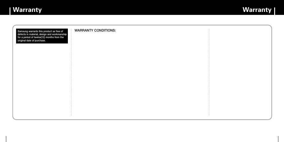 Warranty | Samsung YP-MT6 User Manual | Page 31 / 32