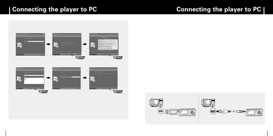 Connecting the player to pc | Samsung YP-MT6 User Manual | Page 7 / 32