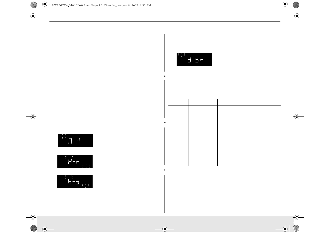 Operation, Using the one minute + button, Reheating automatically(option item) | Auto reheat chart | Samsung MW1030WA User Manual | Page 16 / 36