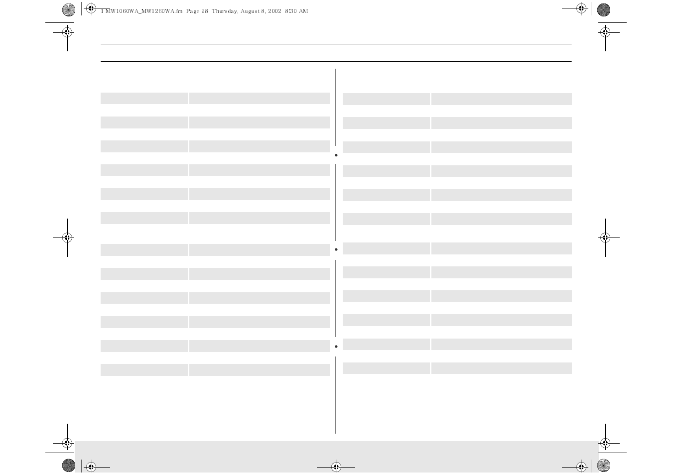 Appendix, Specifications | Samsung MW1030WA User Manual | Page 28 / 36