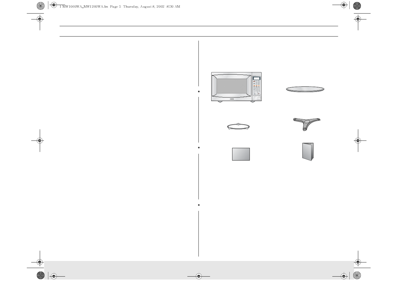 Samsung MW1030WA User Manual | Page 5 / 36