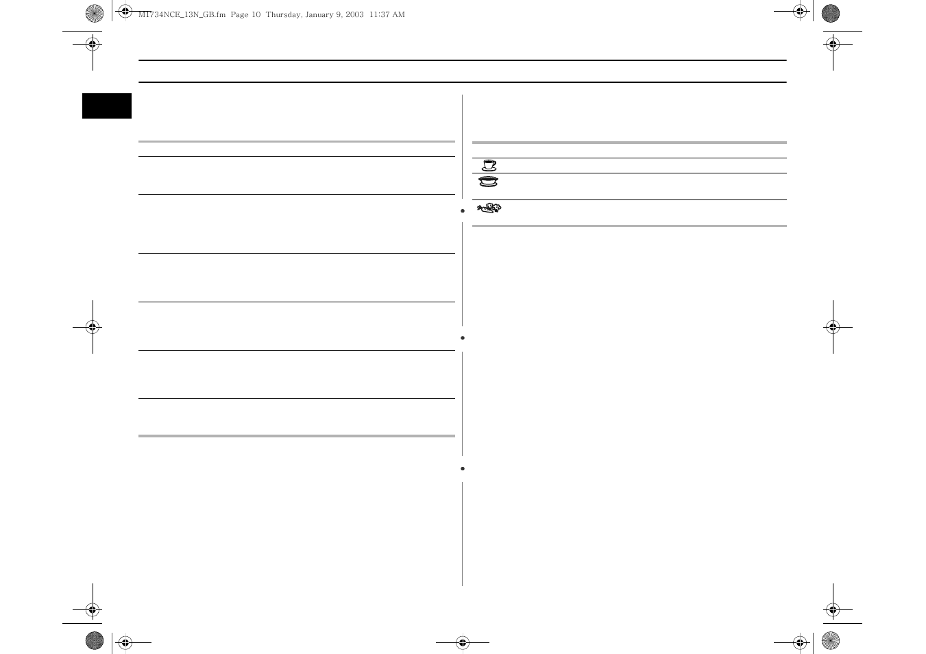 Instant cooking settings | Samsung M1734NCE User Manual | Page 10 / 16