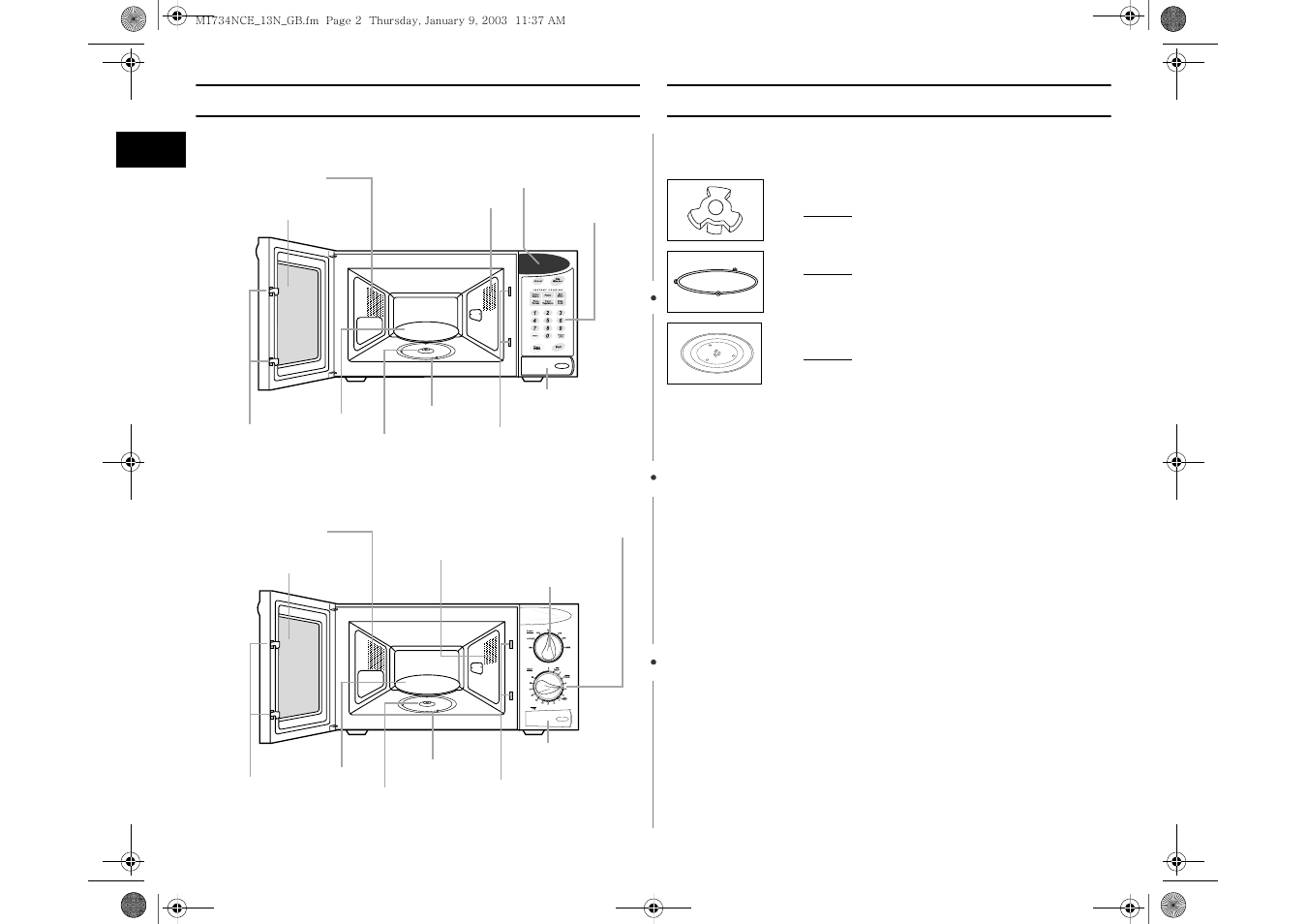 Oven, Accessories | Samsung M1734NCE User Manual | Page 2 / 16