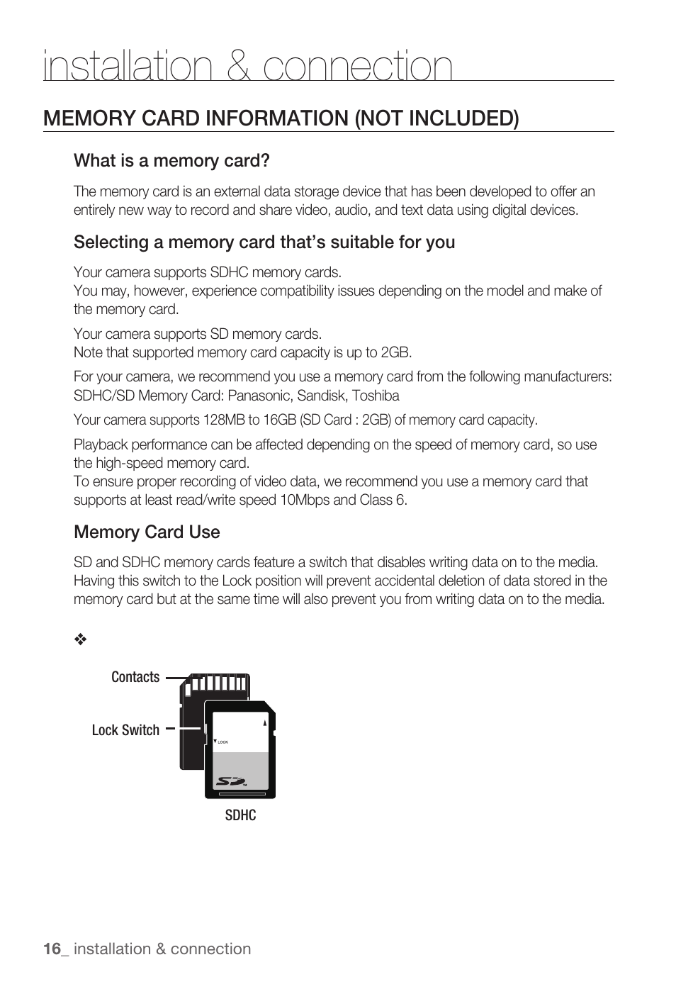 Installation & connection | Samsung SNC-B5399 User Manual | Page 16 / 117