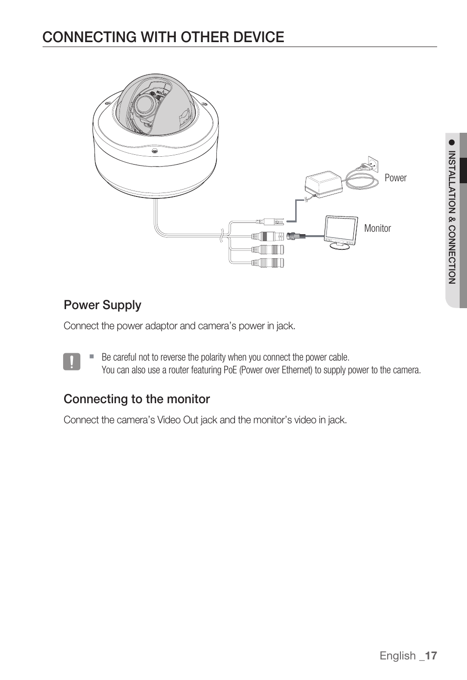 Connecting with other device | Samsung SNC-B5399 User Manual | Page 17 / 117