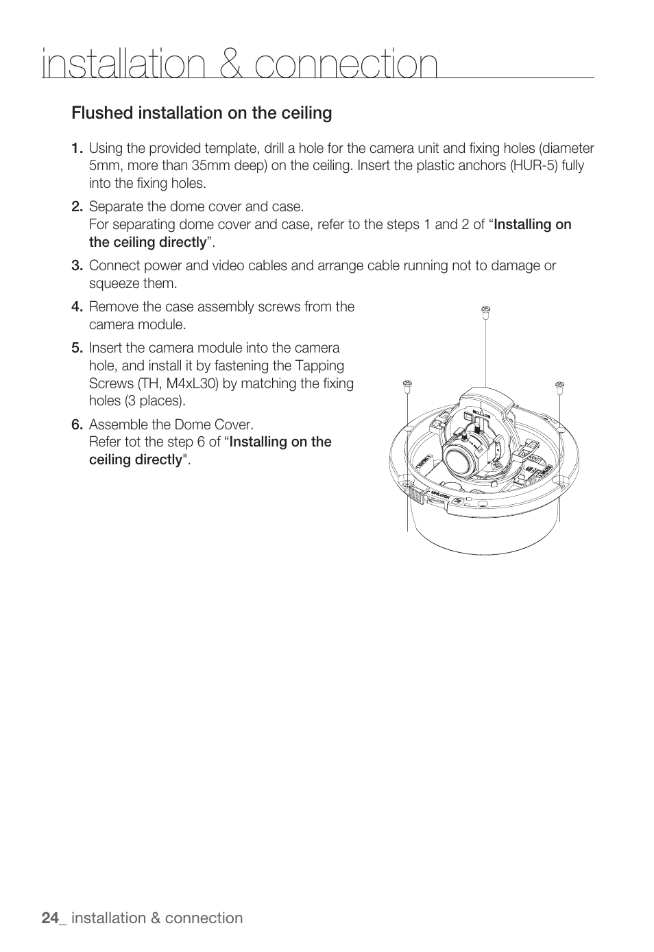 Installation & connection | Samsung SNC-B5399 User Manual | Page 24 / 117