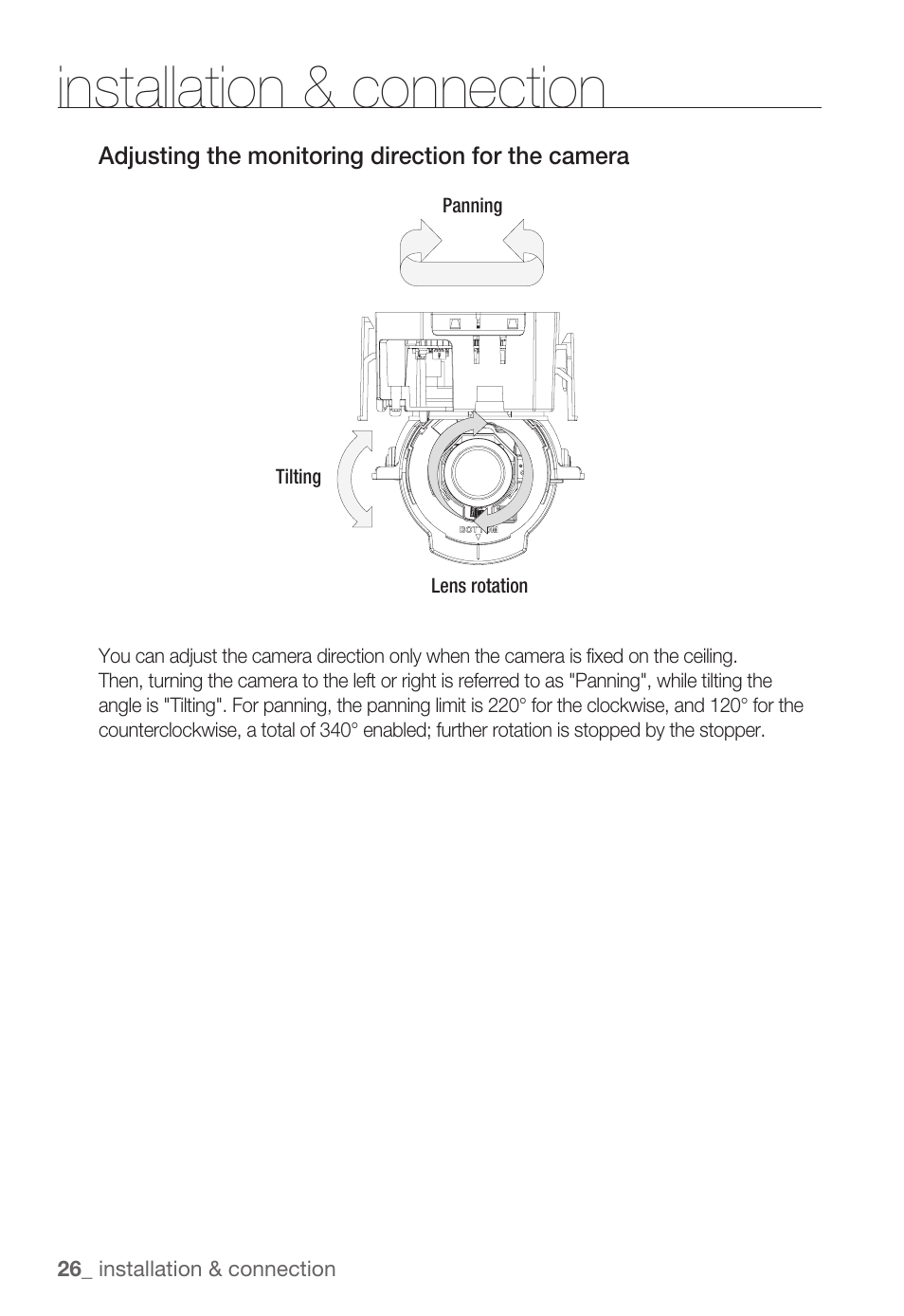 Installation & connection | Samsung SNC-B5399 User Manual | Page 26 / 117