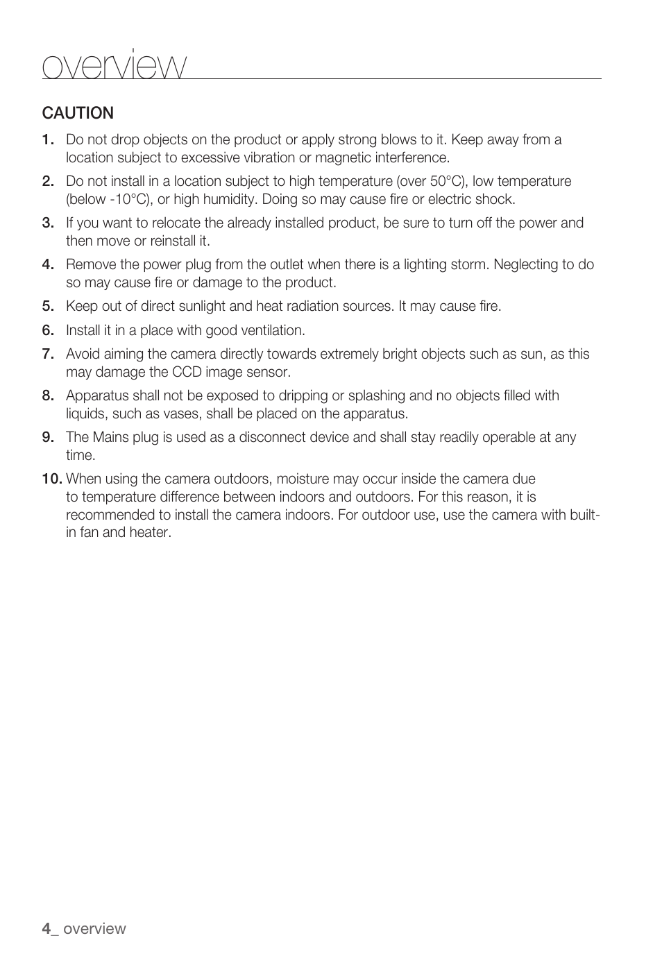 Overview | Samsung SNC-B5399 User Manual | Page 4 / 117