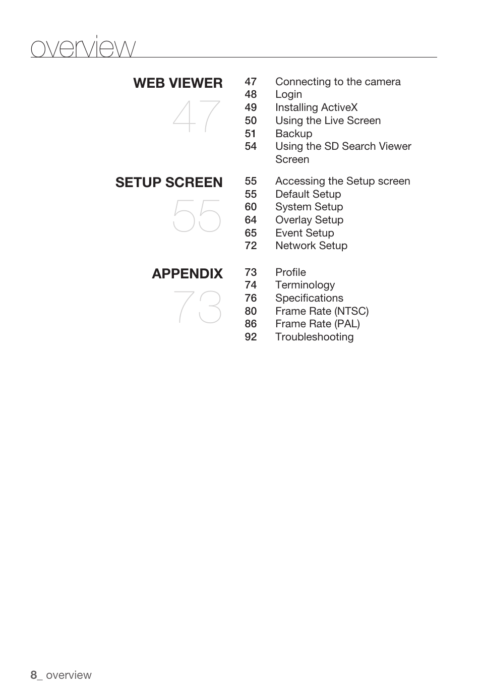 Overview | Samsung SNC-B5399 User Manual | Page 8 / 117