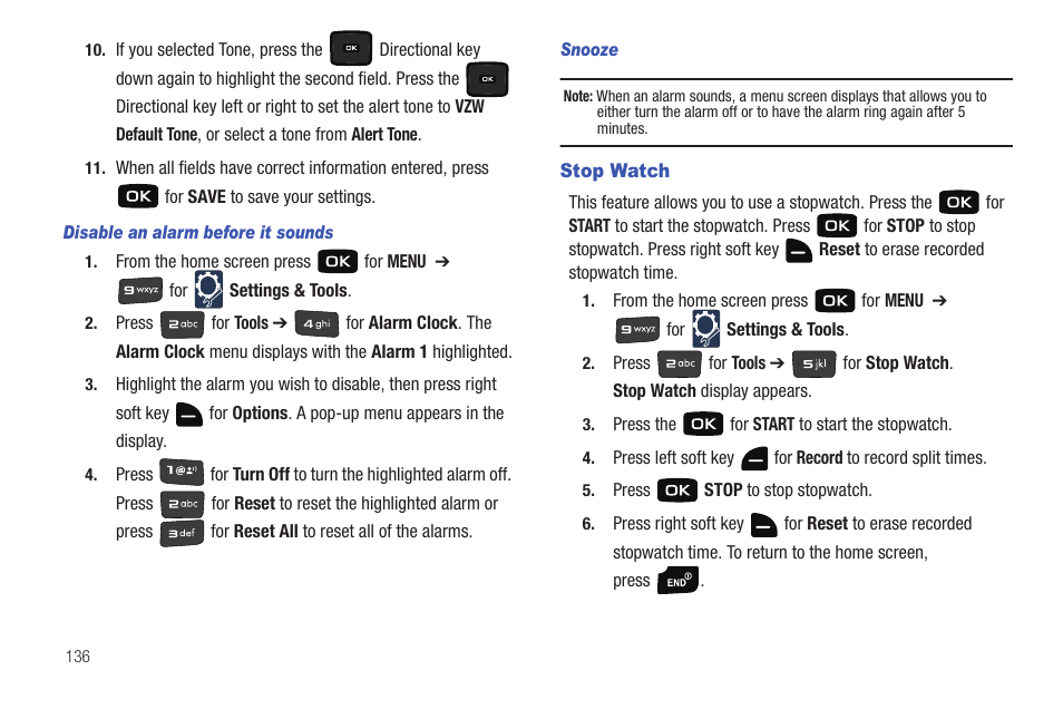 Stop watch | Samsung Convoy SCH-u640 User Manual | Page 141 / 186