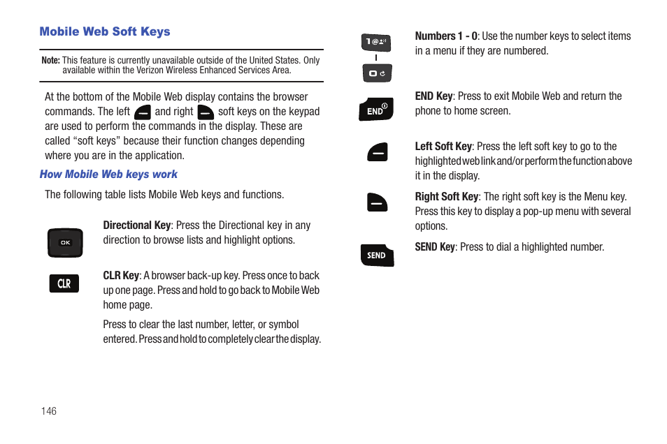 Mobile web soft keys | Samsung Convoy SCH-u640 User Manual | Page 151 / 186