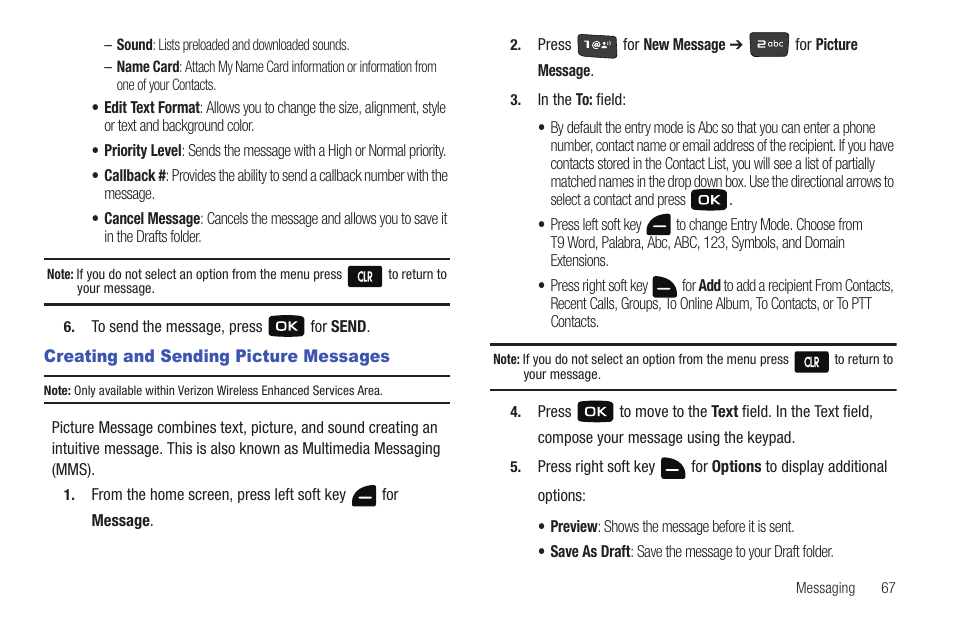 Creating and sending picture messages, For more | Samsung Convoy SCH-u640 User Manual | Page 72 / 186