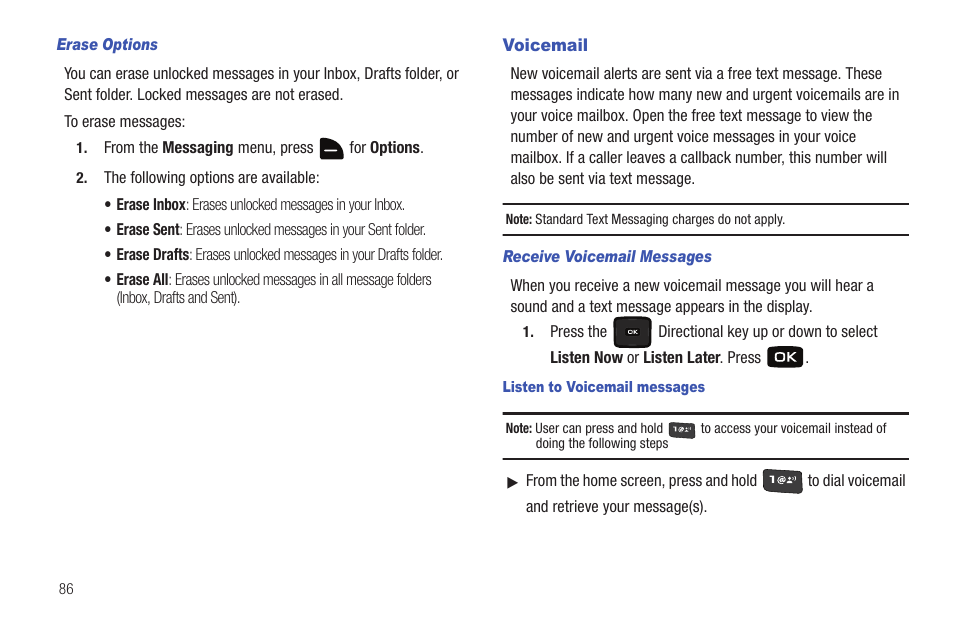 Voicemail | Samsung Convoy SCH-u640 User Manual | Page 91 / 186