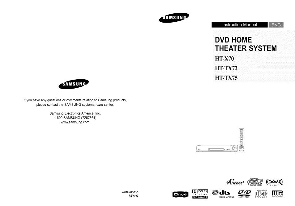 Samsung HT-TX72 User Manual | 39 pages