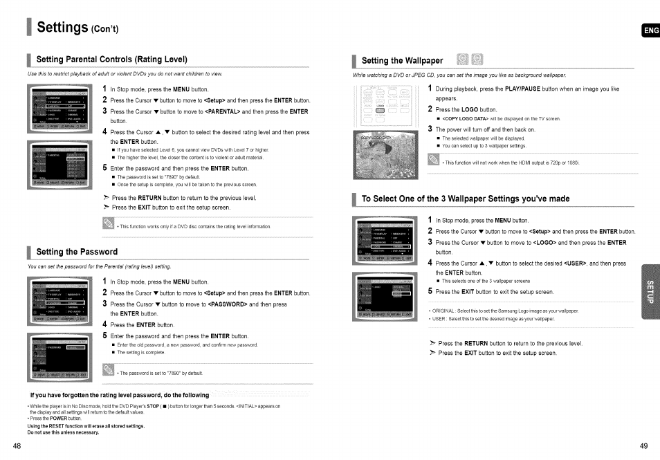 Settings | Samsung HT-TX72 User Manual | Page 25 / 39