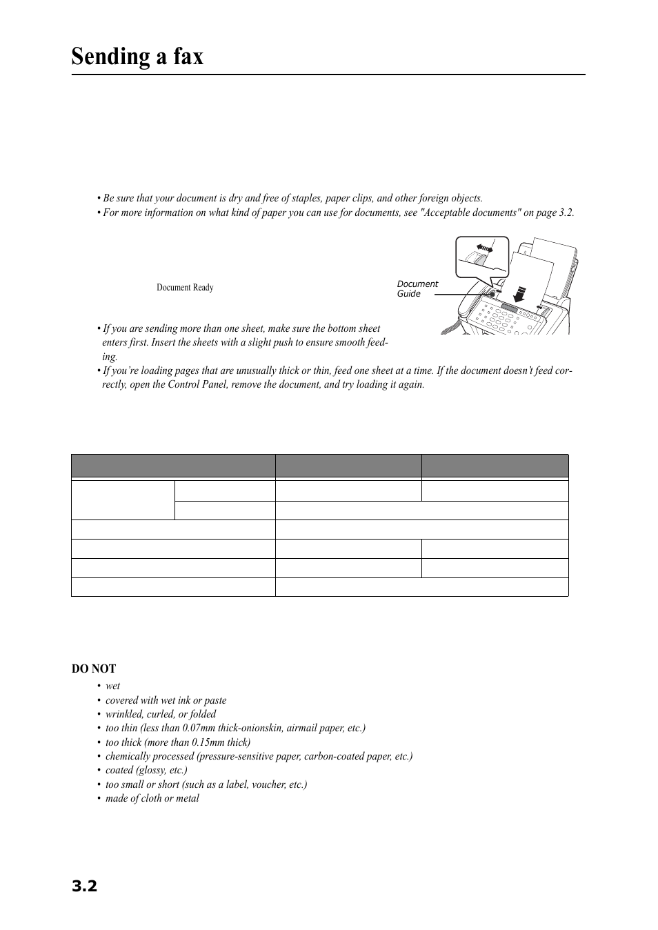 Sending a fax, Loading documents, Acceptable documents | Samsung SF-360 Series User Manual | Page 21 / 84
