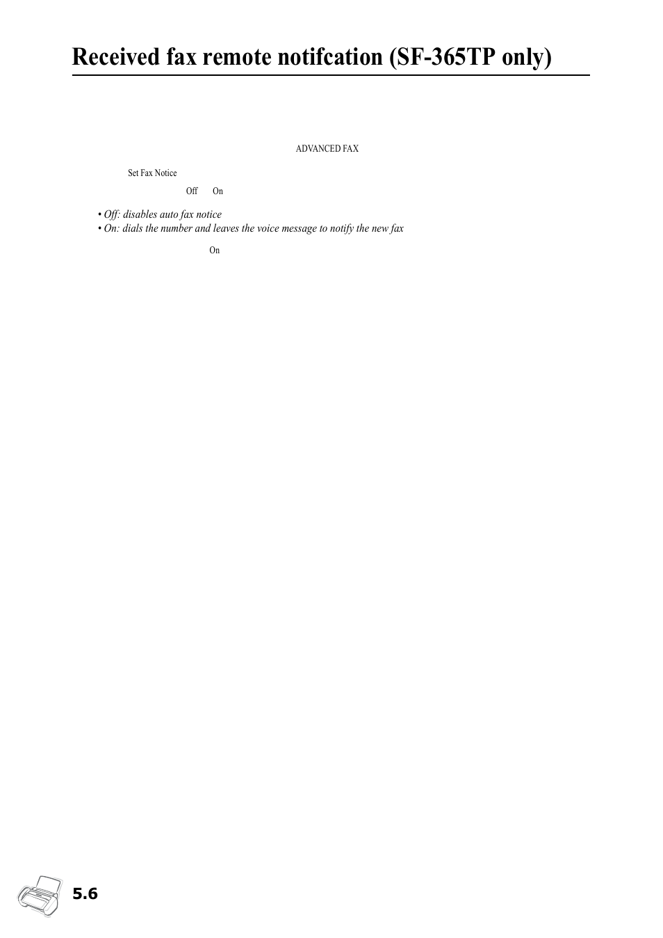 Received fax remote notifcation (sf-365tp only), Received fax remote notifcation (sf | Samsung SF-360 Series User Manual | Page 37 / 84