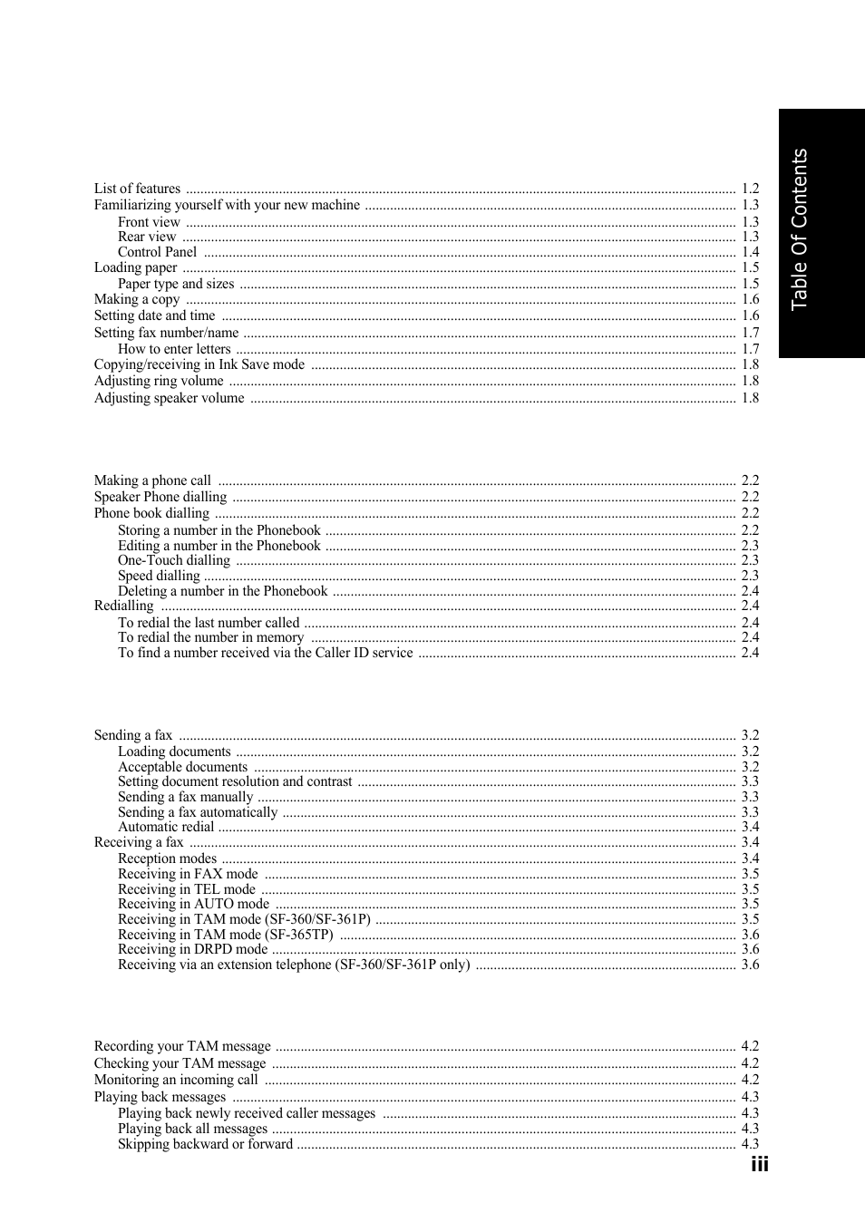 Samsung SF-360 Series User Manual | Page 4 / 84