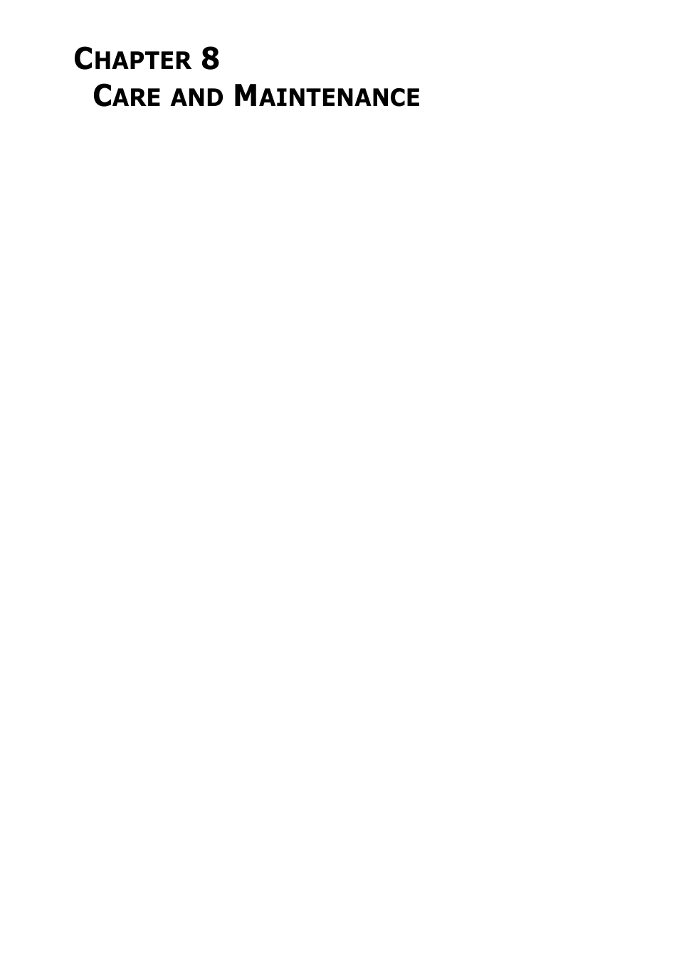 Care and maintenance, Chapter 8: care and maintenance | Samsung SF-360 Series User Manual | Page 58 / 84
