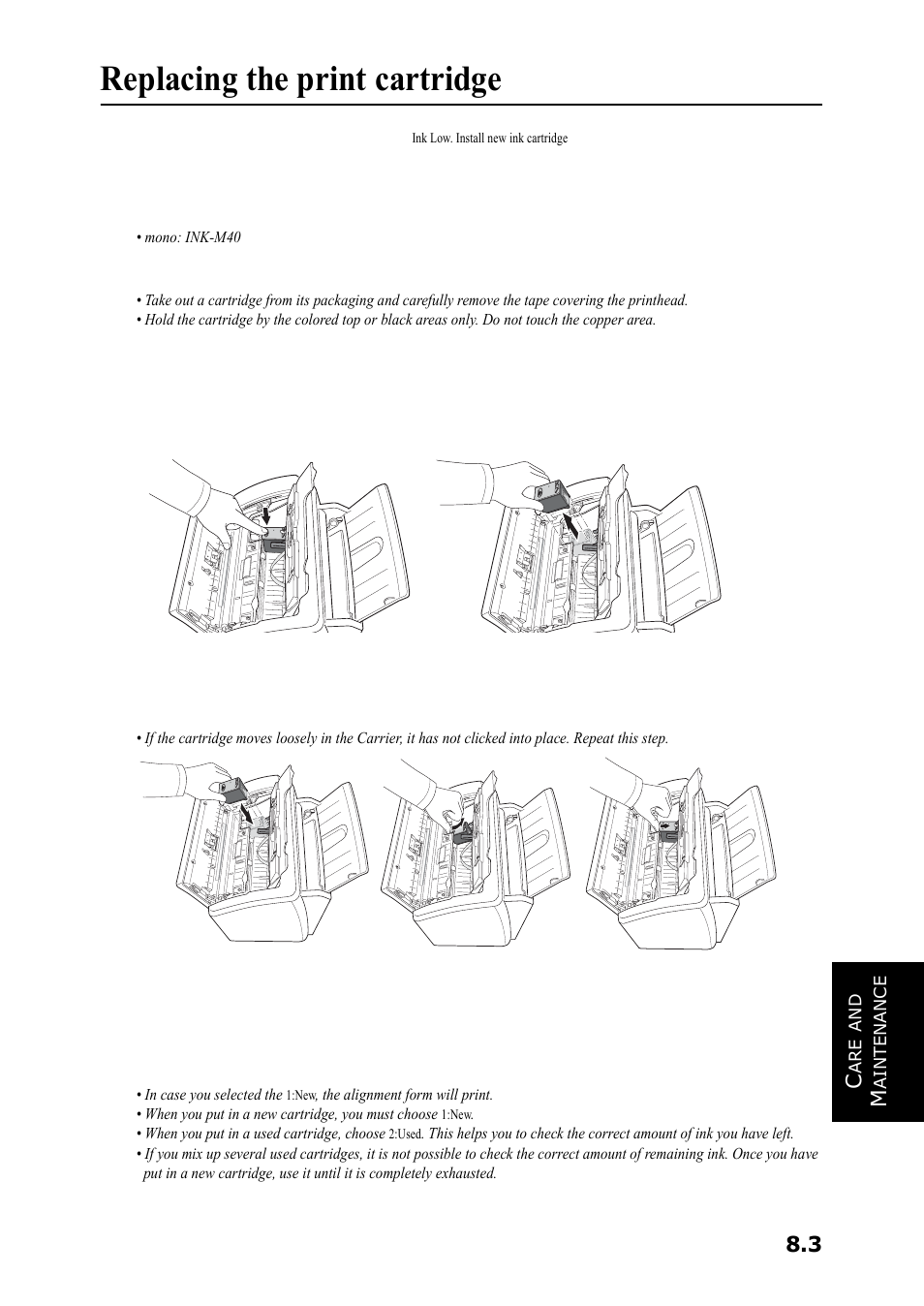 Replacing the print cartridge | Samsung SF-360 Series User Manual | Page 60 / 84
